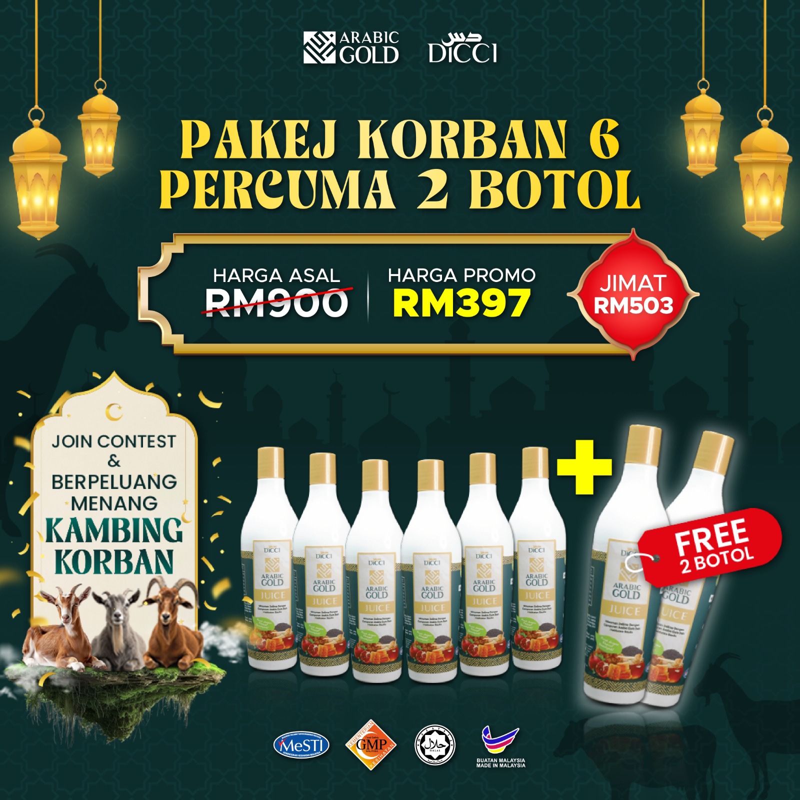 Pakej 4 botol Jus arabic gold