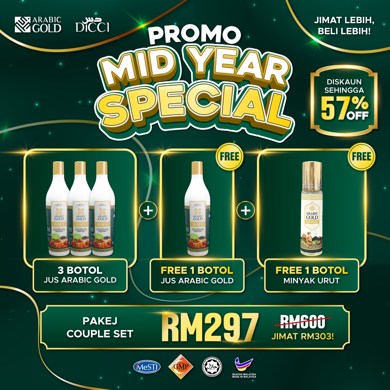 jus arabic gold pakej 3 botol
